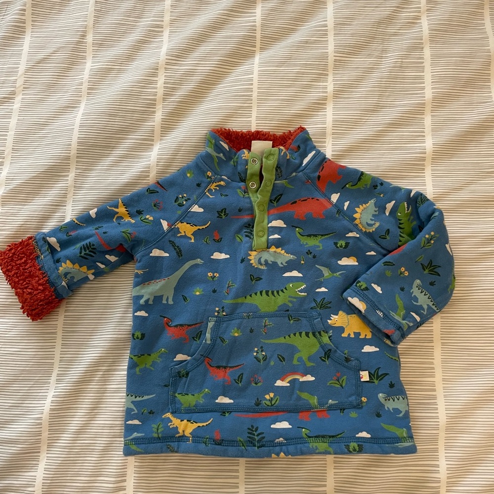 Adorable organic cotton fuzzy-lined sweater